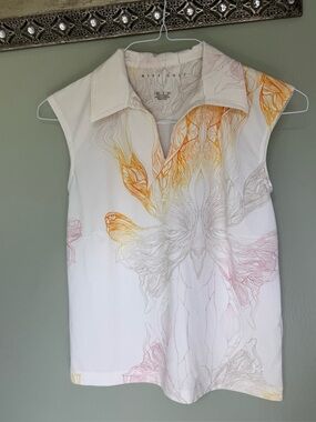 Nike Dry Fit Golf Polo Floral Design Lightweight Women’s Golf Shirt Size Small